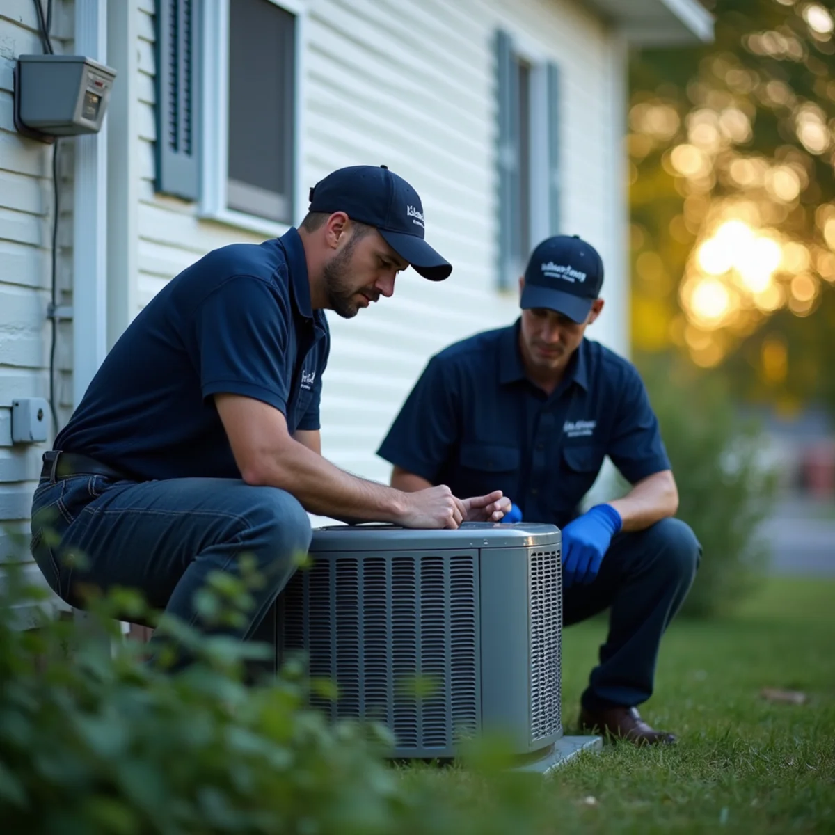 Outdoor AC condenser during a Cumberland County, PA heat wave