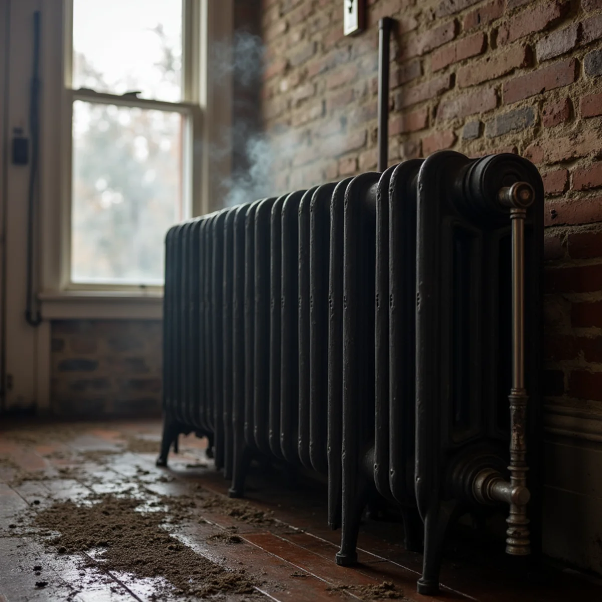 Cast-iron radiator and steam vent in a historic Carlisle, PA home