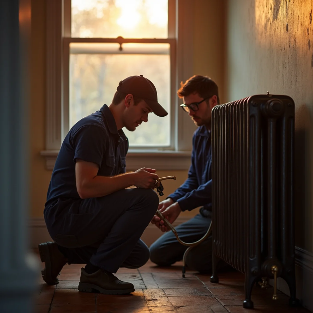 Cast-iron radiator in a Federal-era townhouse in the Carlisle Historic District, PA
