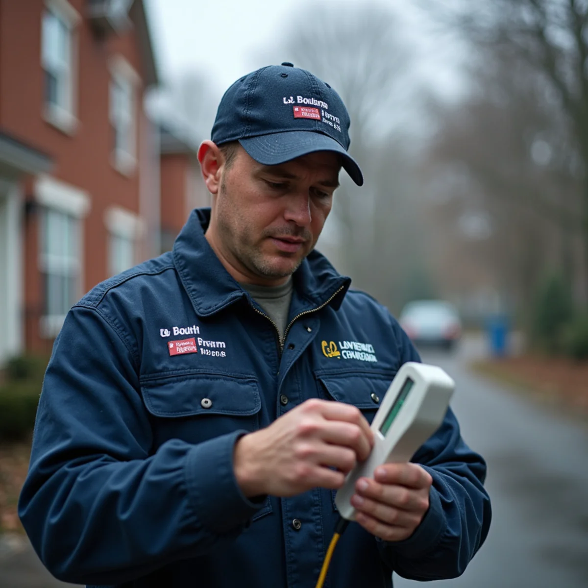 Technician measuring temperature rise on a short-cycling furnace in Carlisle, PA