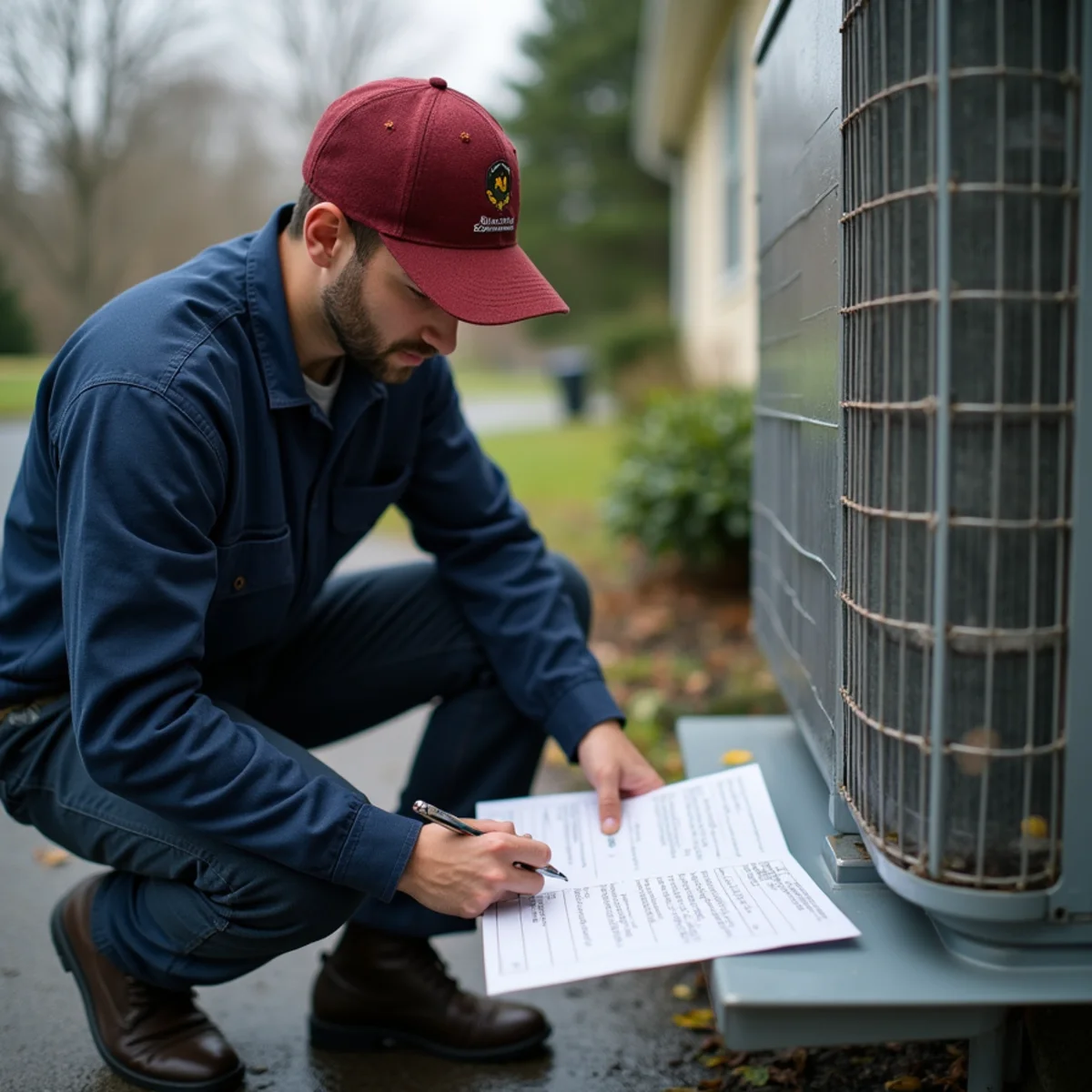 Written HVAC maintenance report with equipment readings for a Carlisle, PA homeowner