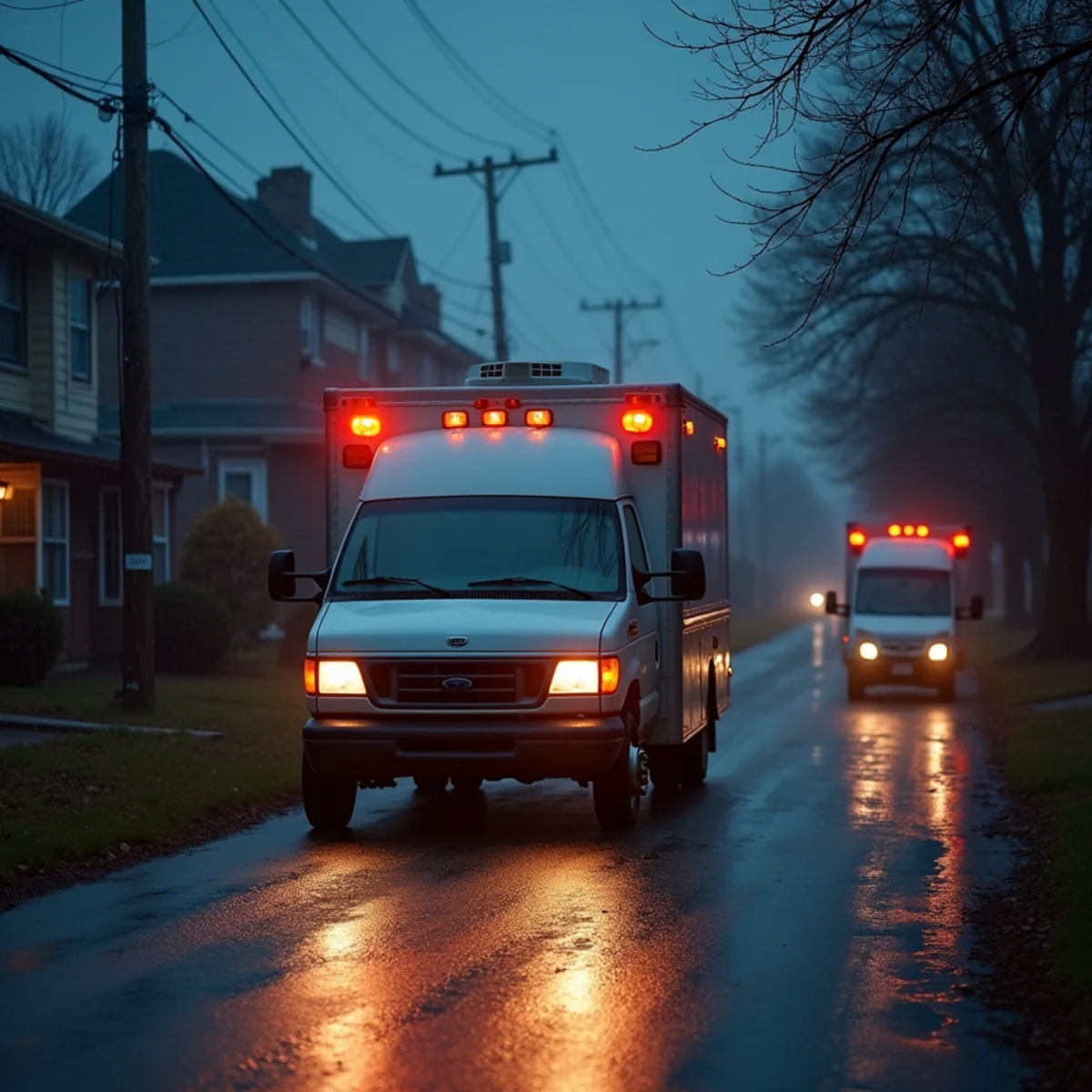 HVAC service van responding to an overnight emergency call in Carlisle, PA
