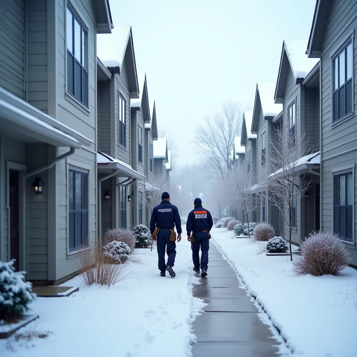 End unit and interior townhomes carrying different heating loads in Dickinson Green, Carlisle, PA
