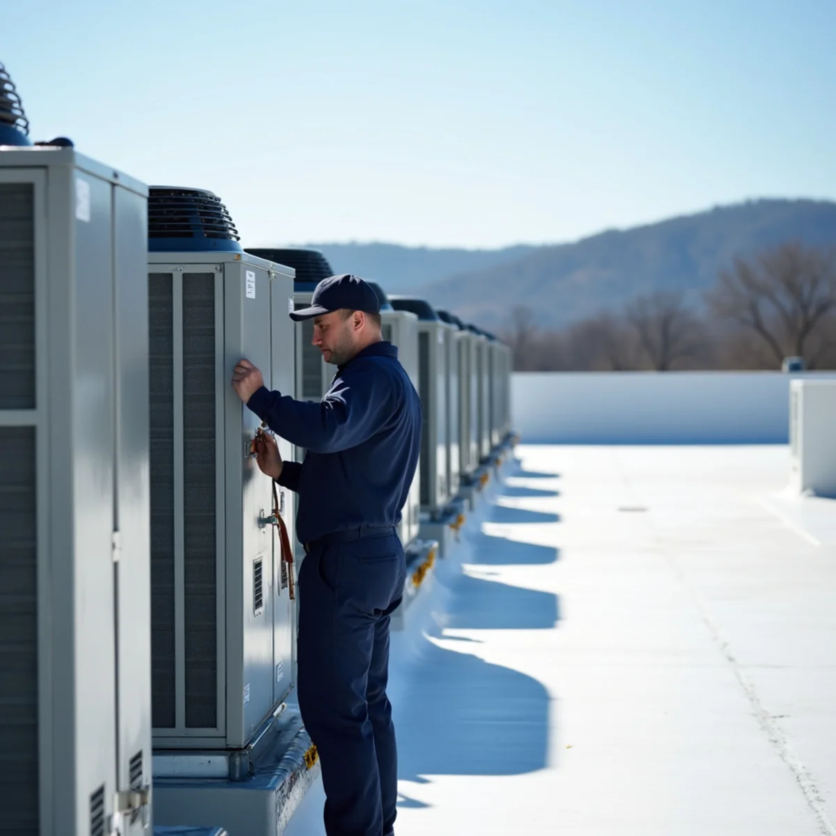 Asset tagging rooftop units for a commercial HVAC maintenance program in Carlisle, PA