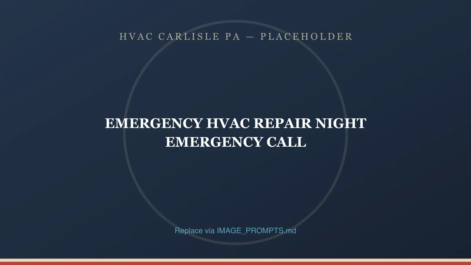 HVAC service van responding to an overnight emergency no-heat call in Carlisle, PA