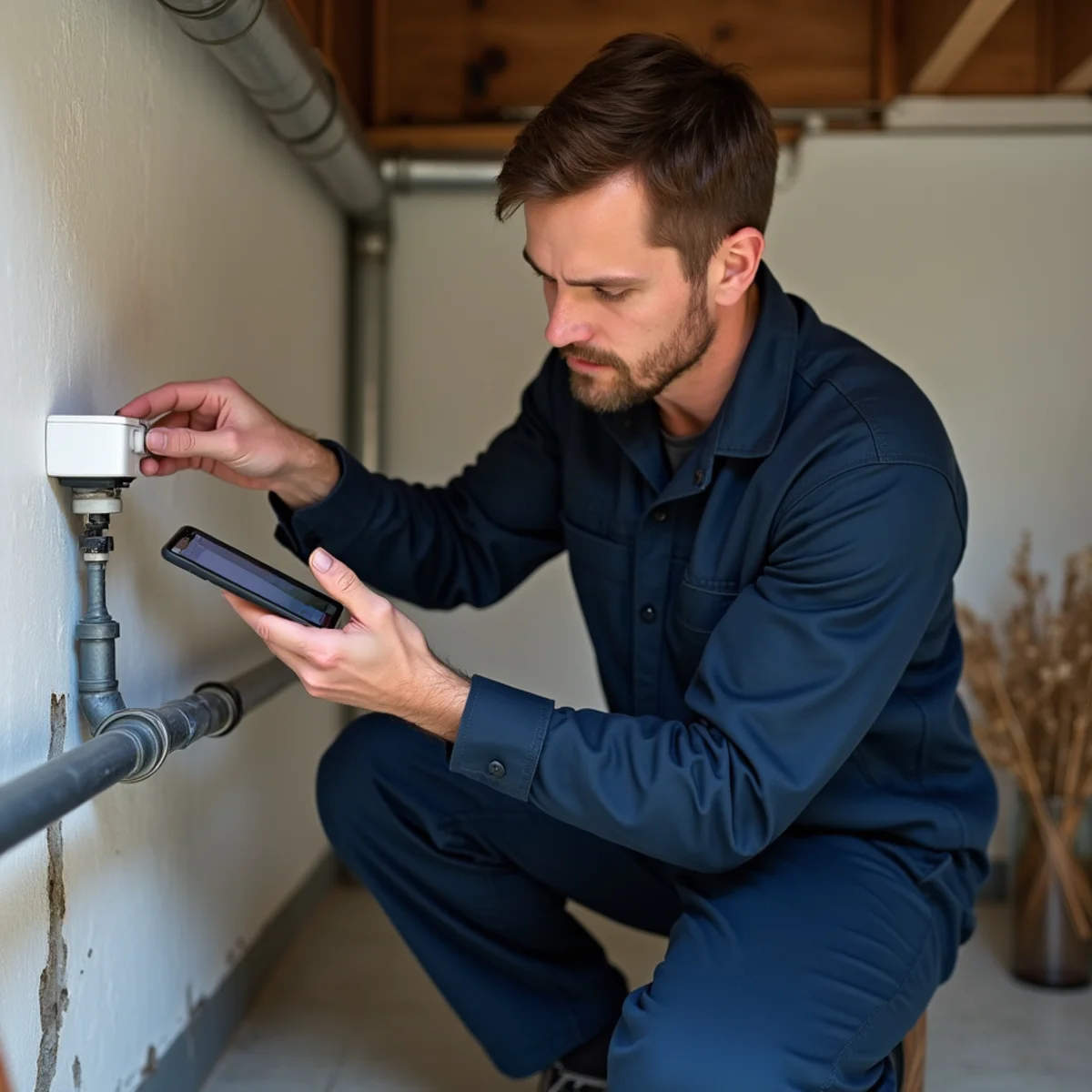 Installing a low-temperature alarm sensor in a vacant Pennsylvania property