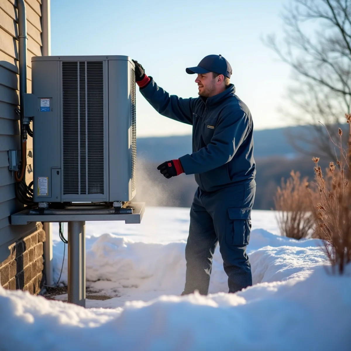 Cold-climate heat pump running through a Cumberland Valley winter in Carlisle, PA