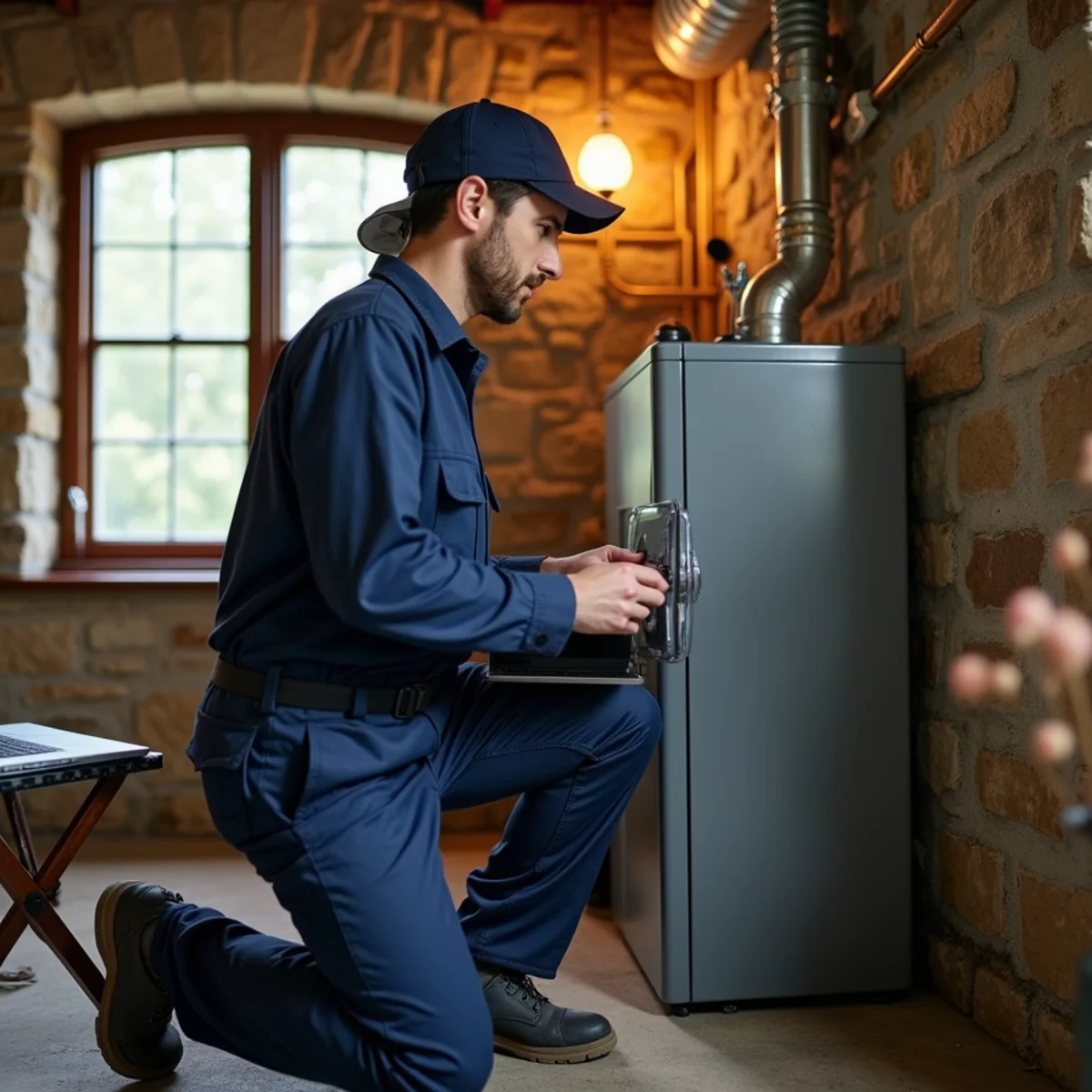 HVAC Carlisle PA technician working on an HVAC system in Camp Hill, PA