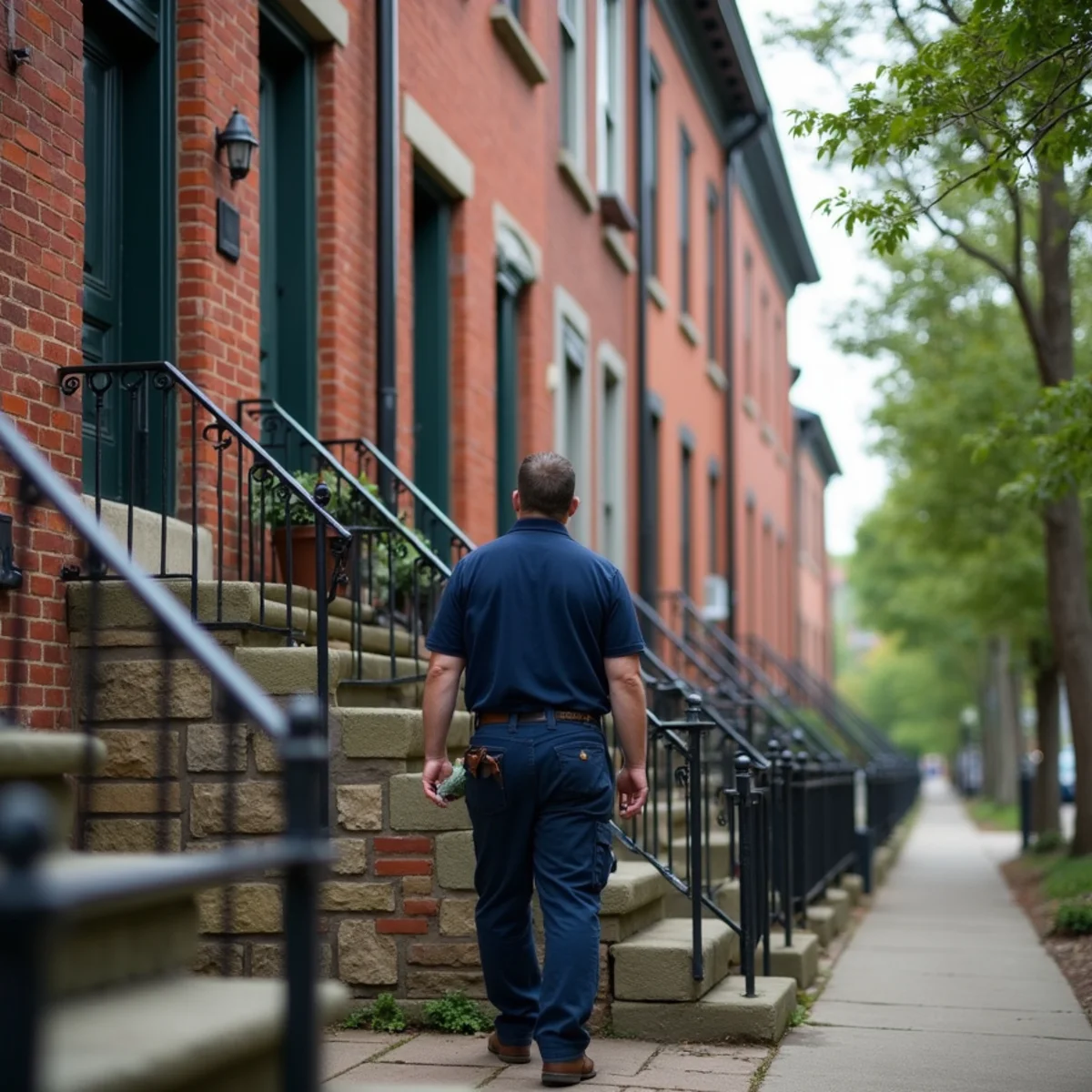 Post-1864 brick downtown housing with hydronic heat in Chambersburg, PA