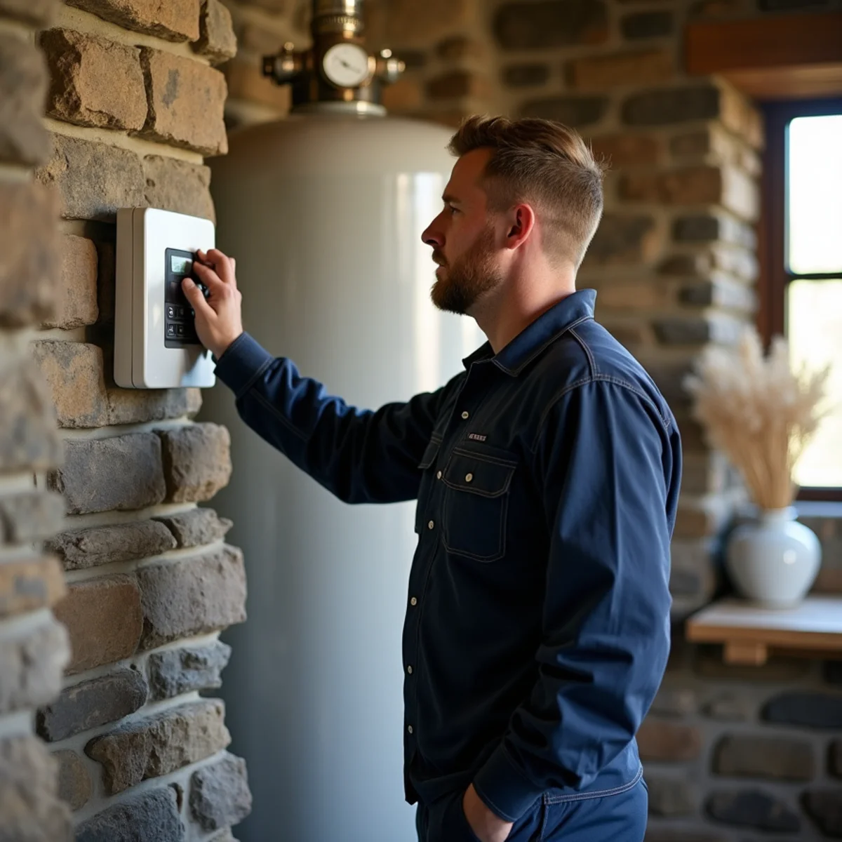 HVAC Carlisle PA technician working on an HVAC system in Dickinson Township, PA