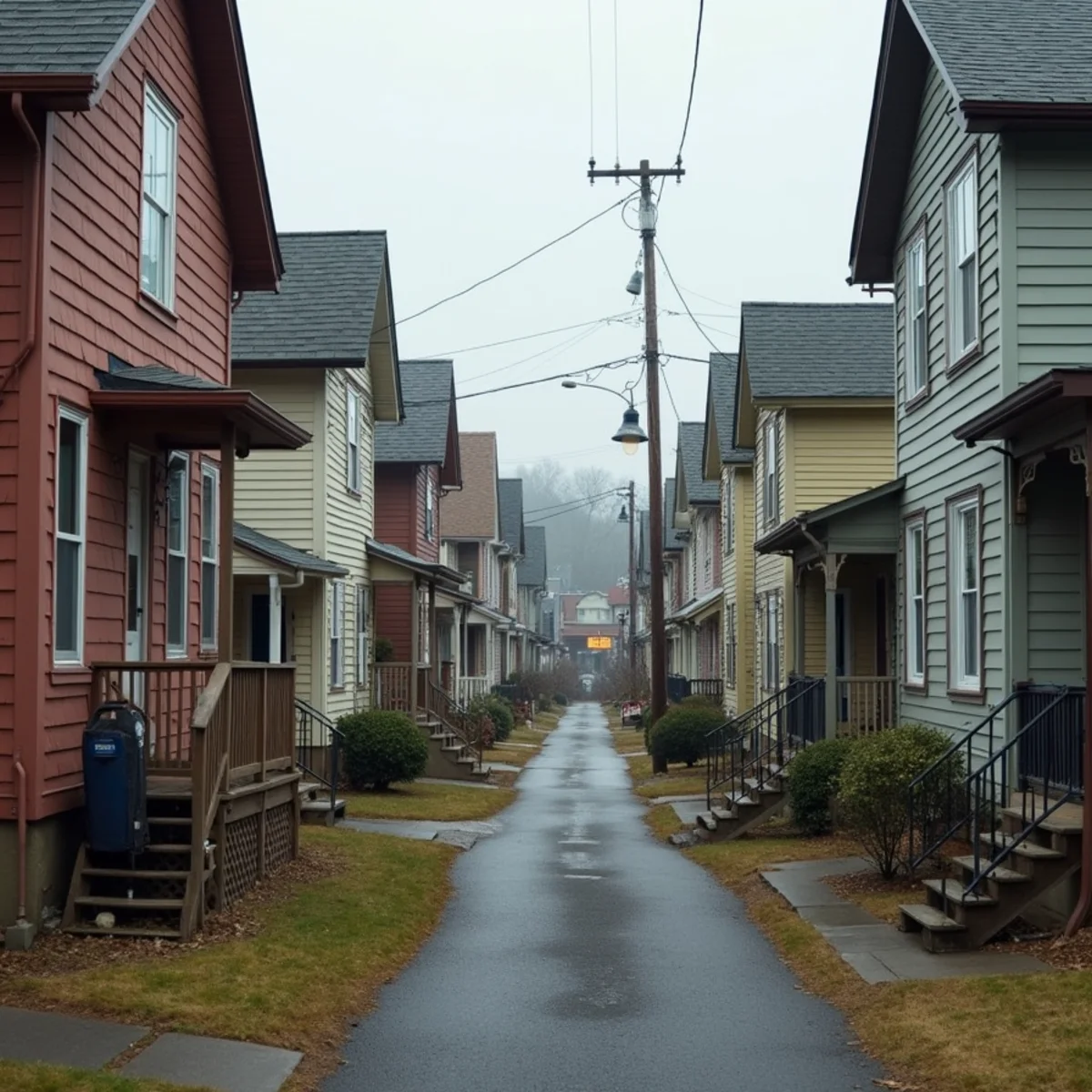 Compact early-century rail-town homes on tight lots in Enola, PA