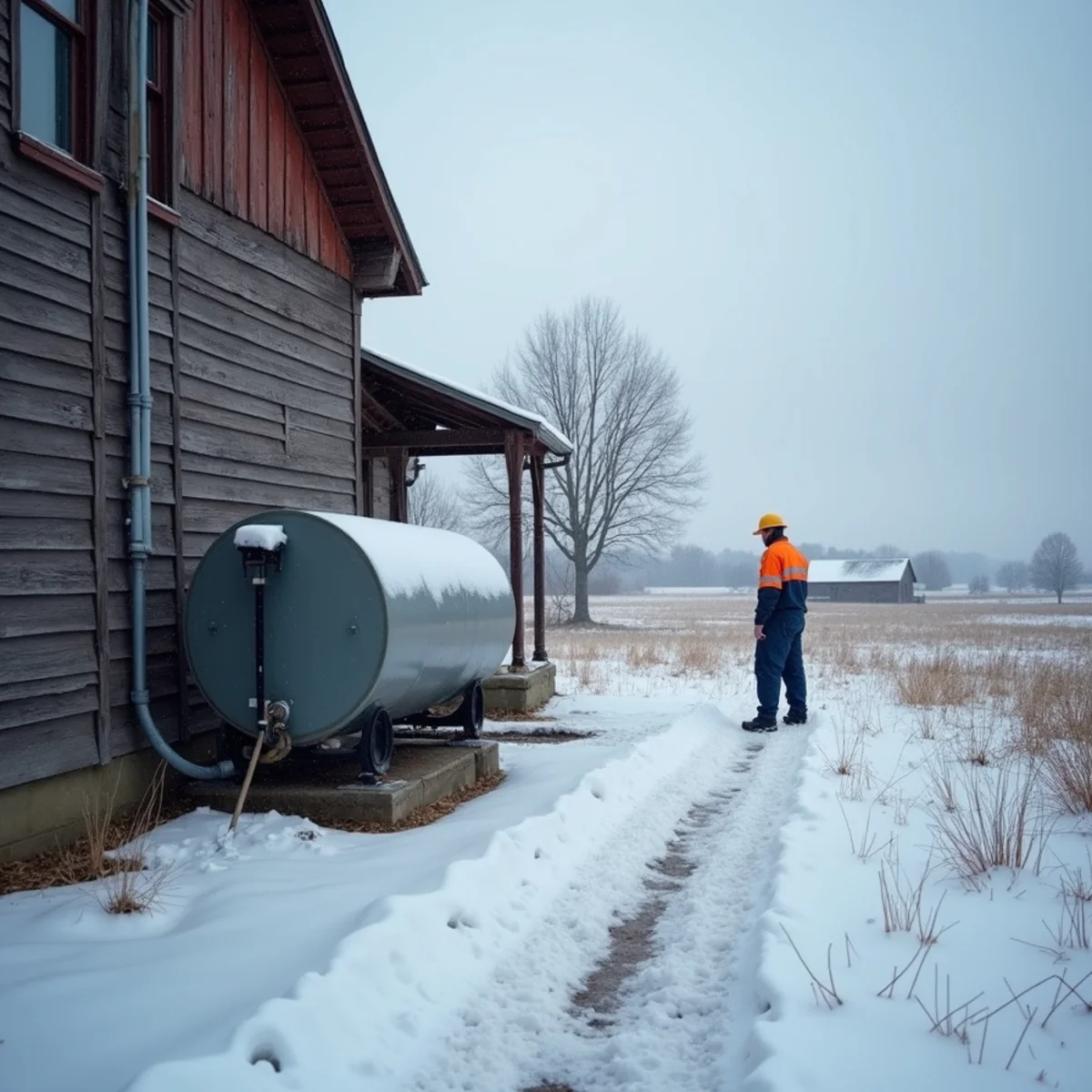 An oil-heated farmhouse near Franklintown, PA on a hard winter afternoon