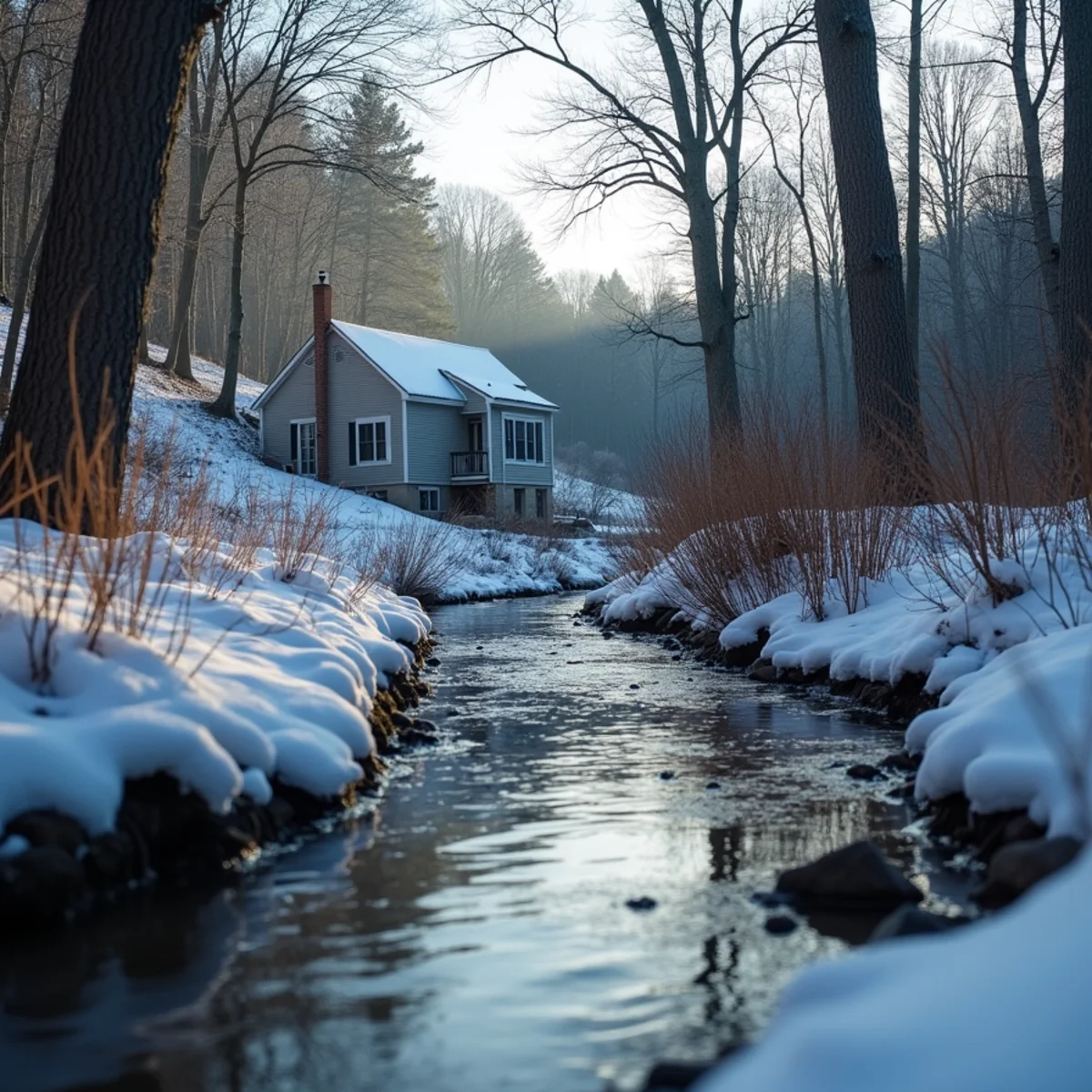 Cold air settling in the Yellow Breeches valley near Grantham, PA
