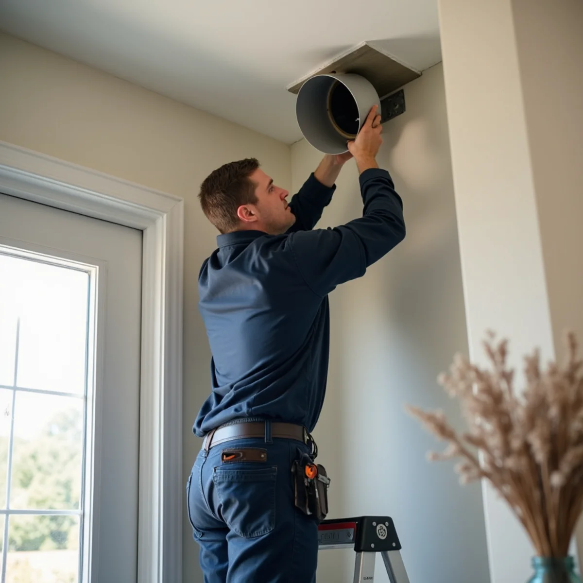 HVAC Carlisle PA technician working on an HVAC system in Hershey, PA