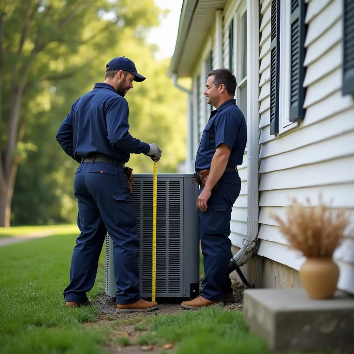 HVAC Carlisle PA technician working on an HVAC system in Lower Allen Township, PA
